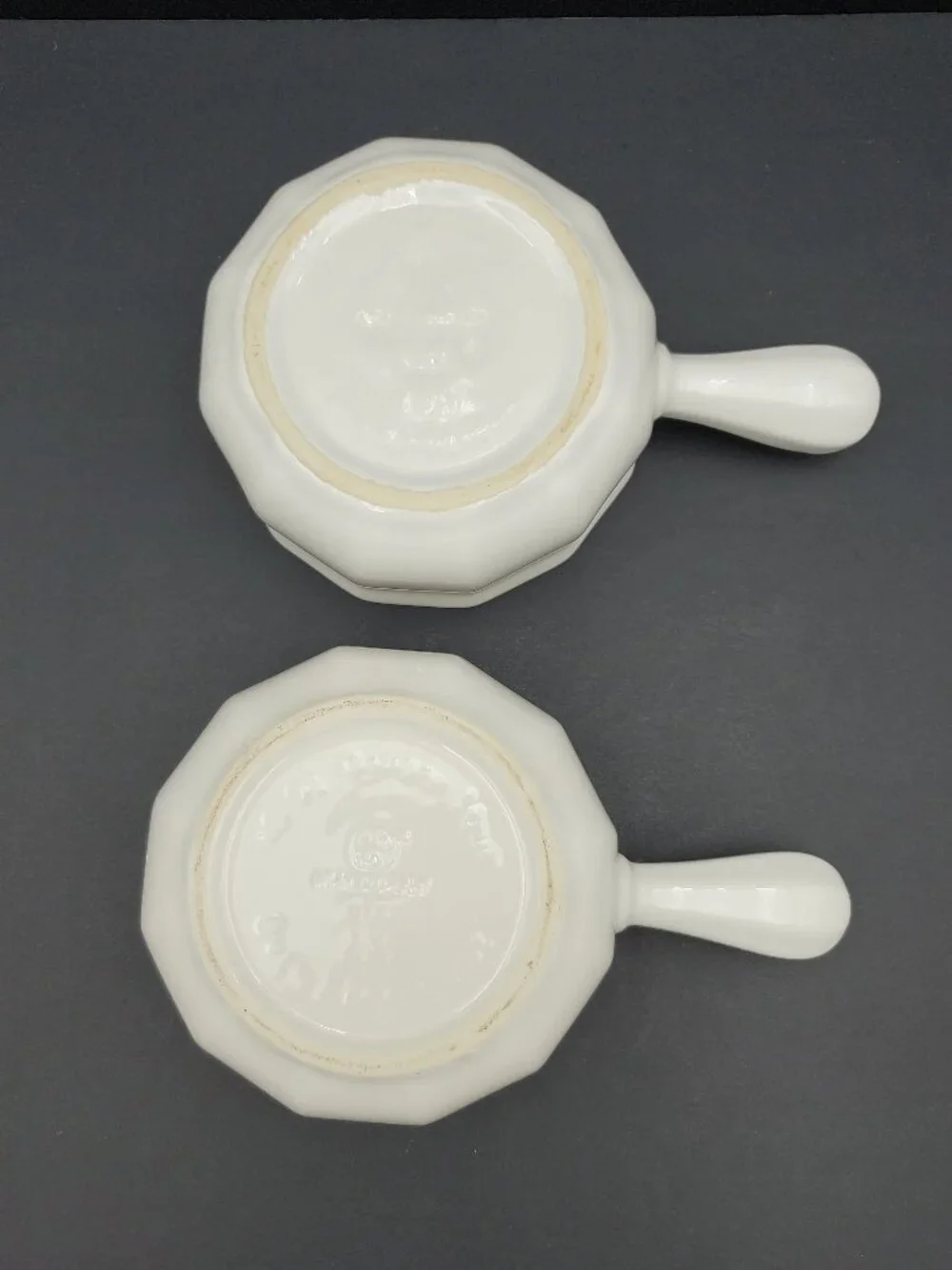 Pfaltzgraff Heritage White Onion Soup Bowls Handled Soup Chowder Chili Bowls